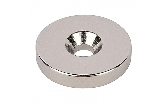 Неодимовый магнит диск 25х3 мм с зенковкой 7,5\4,5 мм