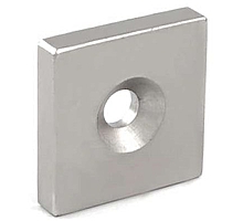 Неодимовый магнит квадрат 15х15х3 мм с зенковкой 3\6 мм